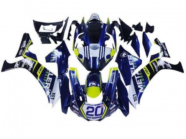 Carenados Moto Yamaha YZF 1000 R1 2015-2019 - Blanco Azul Amarillo Negro Baratos