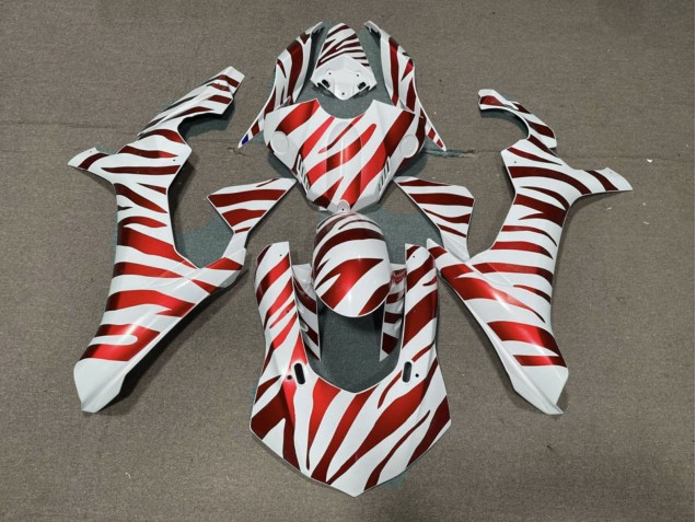 Carenados Moto Yamaha YZF 1000 R1 2015-2019 - Blanco Rojo Cebra Baratos