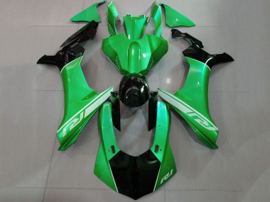 Carenados Moto Yamaha YZF 1000 R1 2015-2019 - Verde Negro Brillante Plata Baratos
