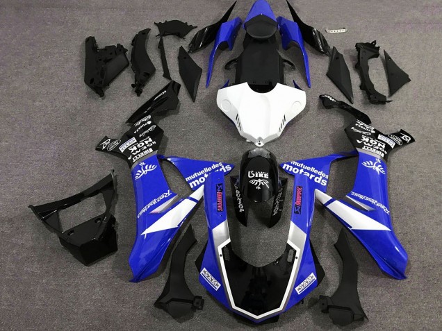 Carenados Moto Yamaha YZF 1000 R1 2015-2019 - Azul Blanco Negro Brillante Baratos