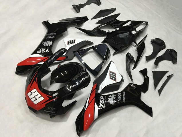 Carenados Moto Yamaha YZF 1000 R1 2015-2019 - Negro Brillante Blanco Rojo ENEOS Motul YSP 99 Baratos