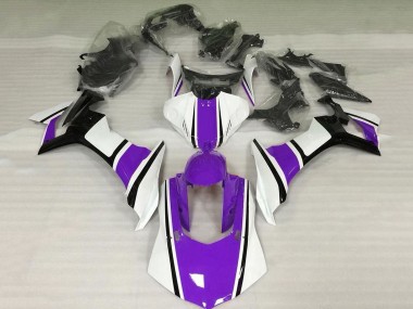 Carenado Moto Yamaha YZF 1000 R1 2020-2025 - Blanco Púrpura Negro Brillante Baratos