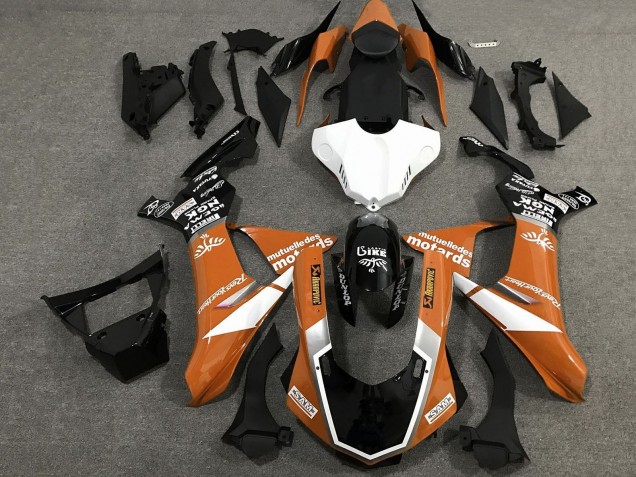 Carenados Moto Yamaha YZF 1000 R1 2020-2025 - Naranja Blanco Negro Brillante Sam Baratos