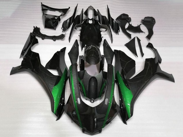 Carenados Moto Yamaha YZF 1000 R1 2020-2025 - Falso FibraCarbono Verde Baratos