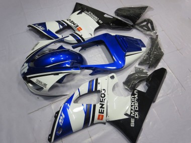 Carenados Moto Yamaha YZF 1000 R1 1998-1999 - Blanco Azul Negro Brillante ENEOS Semakin Didepan Baratos