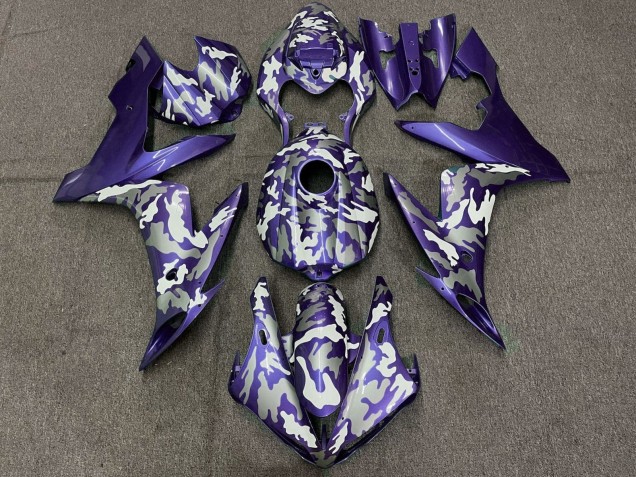 Carenados Moto Yamaha YZF 1000 R1 2004-2006 - Púrpura Blanco Gris Camouflage Baratos