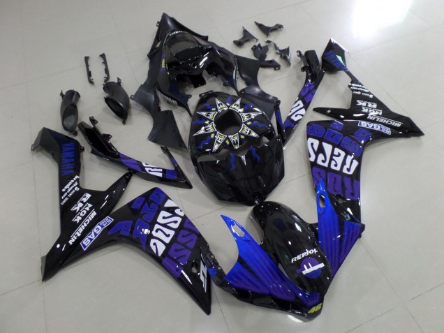 Carenados Moto Yamaha YZF 1000 R1 2007-2008 - Negro Azul Púrpura Blanco Rossi Baratos