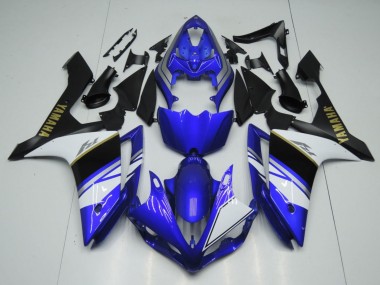 Carenados Moto Yamaha YZF 1000 R1 2007-2008 - Azul Blanco Negro Oro Calcomanía Baratos