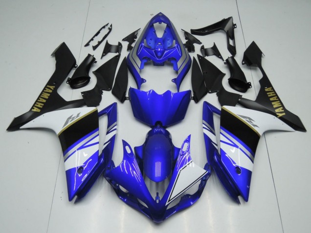 Carenados Moto Yamaha YZF 1000 R1 2007-2008 - Azul Blanco Negro Oro Calcomanía Baratos