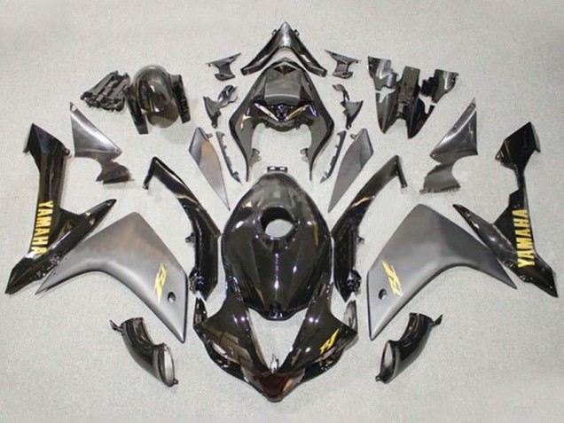 Carenados Moto Yamaha YZF 1000 R1 2007-2008 - Gris Negro Brillante Oro Calcomanía Baratos