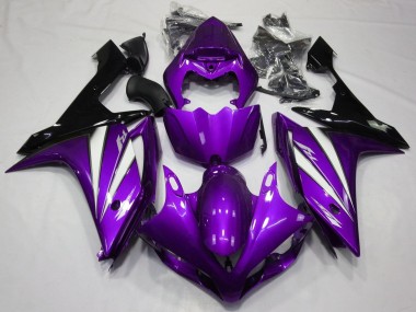 Carenados Moto Yamaha YZF 1000 R1 2007-2008 - Púrpura Blanco Negro Baratos