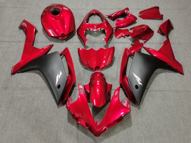 Carenados Moto Yamaha YZF 1000 R1 2007-2008 - Rojo Negro Mate Baratos