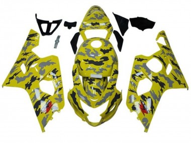 Carenados Moto Suzuki GSXR 600 / GSXR 750 2004-2005 - Amarillo Negro Gris Camouflage Baratos