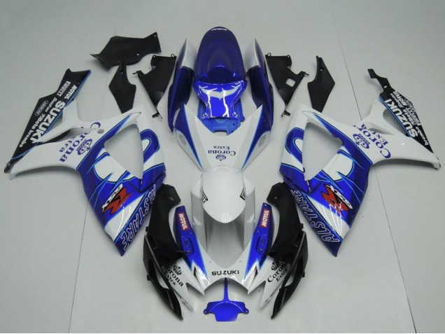 Carenados Moto Suzuki GSXR 600 / GSXR 750 2006-2007 - Blanco Azul Negro Corona Extra Motul Baratos