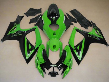 Carenados Moto Suzuki GSXR 600 / GSXR 750 2006-2007 - Verde Negro Monstruo Baratos