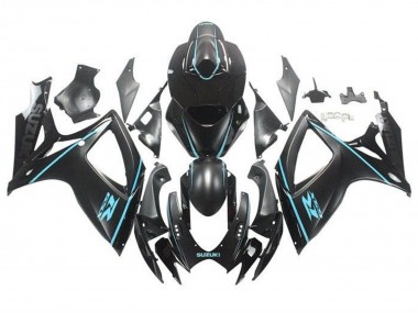 Carenados Moto Suzuki GSXR 600 / GSXR 750 2006-2007 - Negro Mate Turquesa Azul Baratos