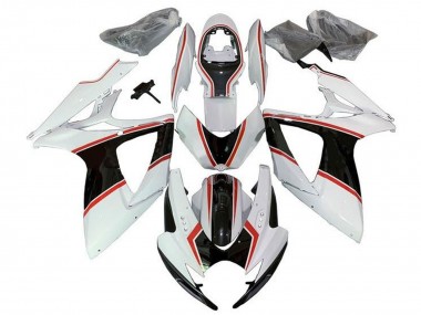 Carenados Moto Suzuki GSXR 600 / GSXR 750 2006-2007 - Blanco Naranja Negro Pinstripe Baratos