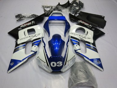 Carenados Moto Yamaha YZF R6 1998-2002 - Blanco Azul Negro Brillante Rizoma 03 Baratos