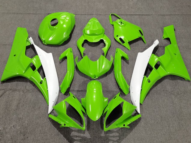 Carenados Moto Yamaha YZF R6 2006-2007 - Verde Blanco Baratos