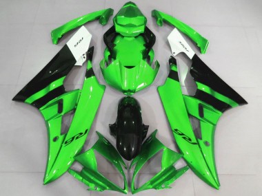 Carenados Moto Yamaha YZF R6 2006-2007 - Blanco Verde Negro Brillante Baratos