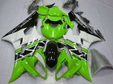 Carenados Moto Yamaha YZF R6 2006-2007 - Verde Blanco Negro Brillante Baratos