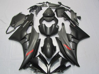 Carenados Moto Yamaha YZF R6 2006-2007 - Negro Mate Rojo Calcomanías Baratos