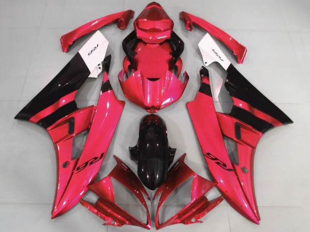 Carenados Moto Yamaha YZF R6 2006-2007 - Blanco Rojo Negro Brillante Baratos