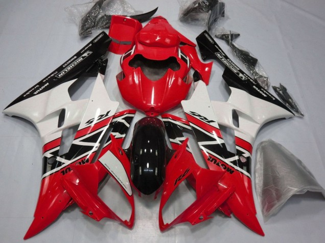 Carenados Moto Yamaha YZF R6 2006-2007 - Rojo Blanco Negro Brillante Michelin Motul Baratos