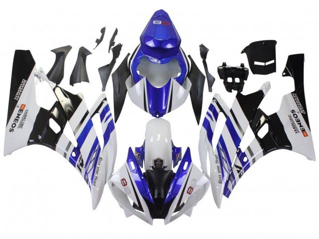 Carenados Moto Yamaha YZF R6 2006-2007 - Blanco Azul Negro ENEOS Yamalube Baratos