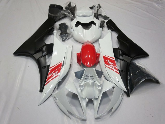 Carenados Moto Yamaha YZF R6 2006-2007 - Blanco Rojo Negro Mate Baratos