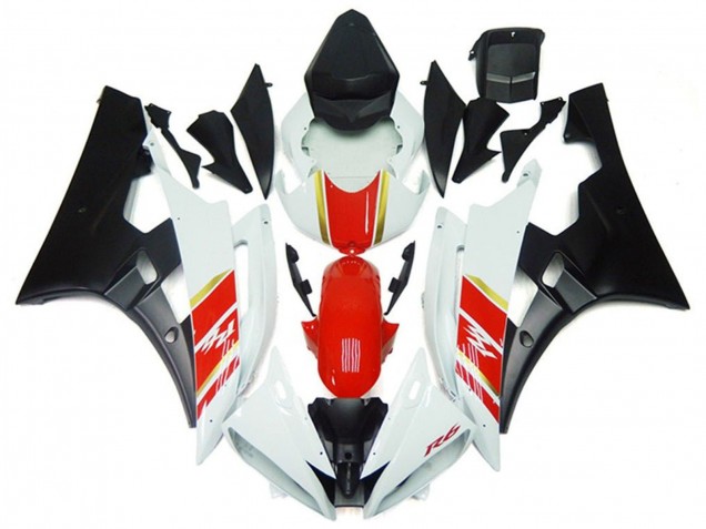 Carenados Moto Yamaha YZF R6 2006-2007 - Blanco Rojo Oro Negro Mate Baratos