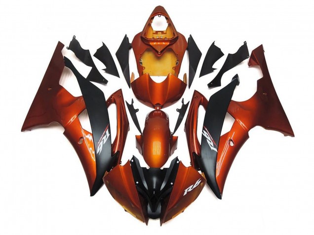Carenados Moto Yamaha YZF R6 2008-2016 - Naranja Negro Mate Baratos