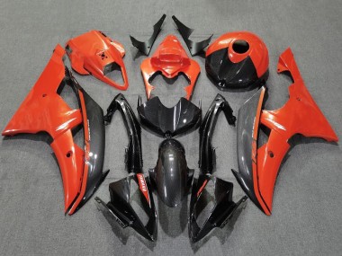 Carenados Moto Yamaha YZF R6 2008-2016 - Naranja Negro FibraCarbono Estilo Baratos