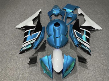 Carenados Moto Yamaha YZF R6 2008-2016 - Blanco Azul Negro Raya Baratos