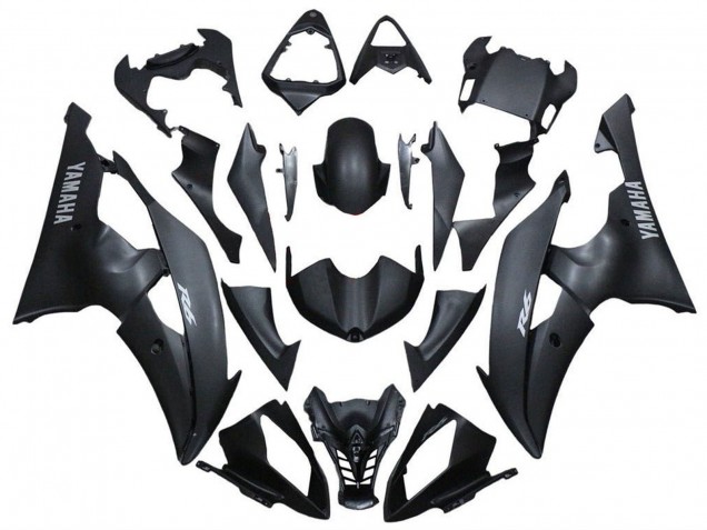 Carenados Moto Yamaha YZF R6 2008-2016 - Negro Mate Plata Calcomanías Baratos