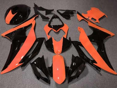 Carenados Moto Yamaha YZF R6 2008-2016 - Naranja Negro Brillante Baratos