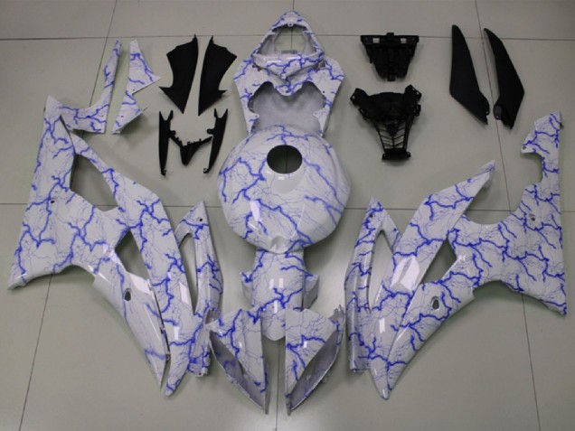 Carenados Moto Yamaha YZF R6 2008-2016 - Blanco Azul Iluminación Baratos