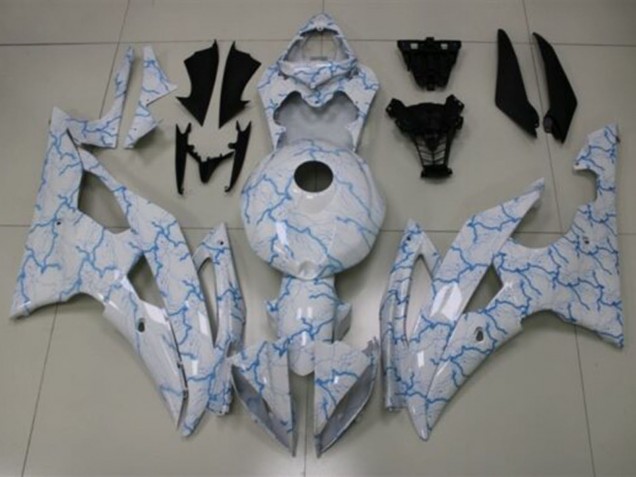 Carenados Moto Yamaha YZF R6 2008-2016 - Blanco Azul Claro Iluminación Baratos