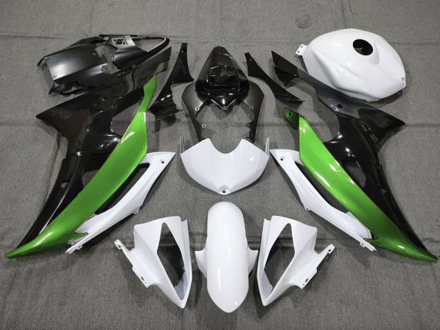 Carenados Moto Yamaha YZF R6 2008-2016 - Blanco Verde Negro Brillante Baratos