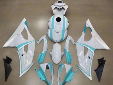 Carenados Moto Yamaha YZF R6 2008-2016 - Blanco Azul Claro Baratos