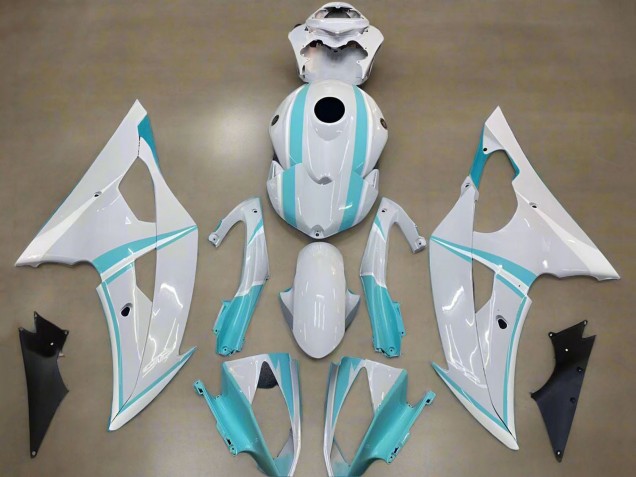 Carenados Moto Yamaha YZF R6 2008-2016 - Blanco Azul Claro Baratos