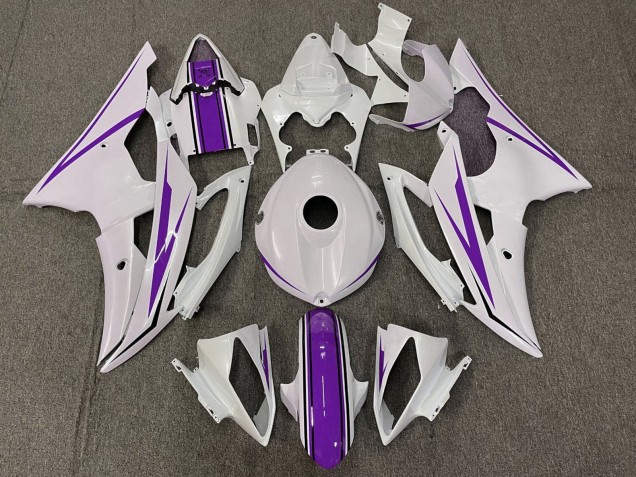 Carenados Moto Yamaha YZF R6 2008-2016 - Blanco Púrpura Baratos