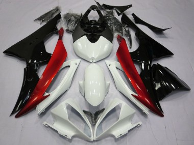 Carenados Moto Yamaha YZF R6 2008-2016 - Blanco Rojo Negro Brillante Baratos