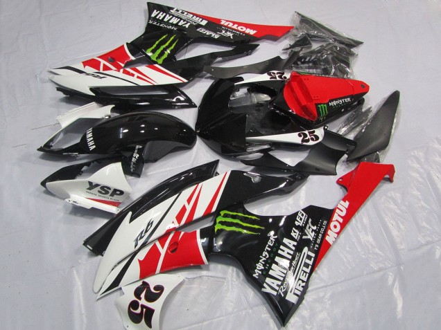 Carenados Moto Yamaha YZF R6 2008-2016 - Blanco Rojo Negro Brillante Verde Monstruo 25 Baratos