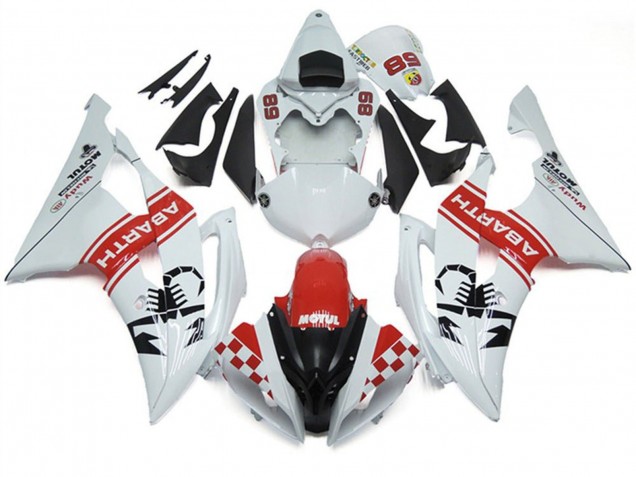 Carenados Moto Yamaha YZF R6 2008-2016 - Blanco Rojo Negro Motul Michelin Abarth 89 Baratos