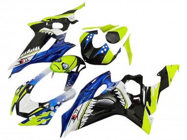 Carenados Moto Yamaha YZF R6 2017-2023 - Neon Amarillo Azul Tiburón Baratos