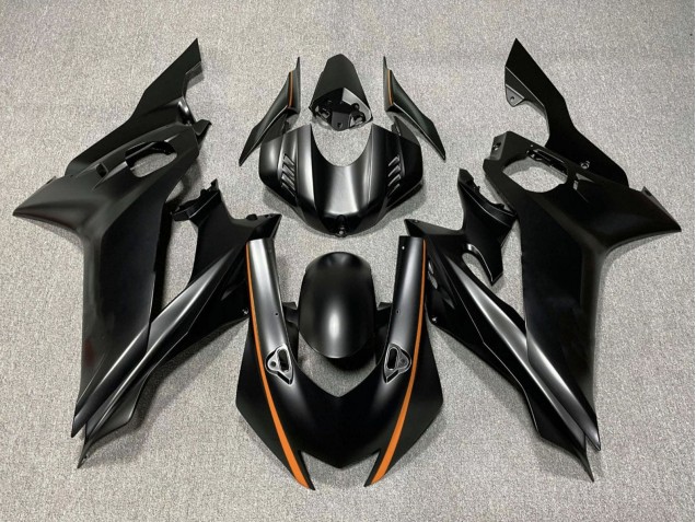 Carenados Moto Yamaha YZF R6 2017-2023 - Negro Mate Naranja Baratos