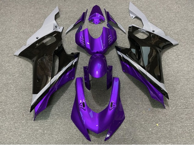 Carenados Moto Yamaha YZF R6 2017-2023 - Gris Púrpura Negro Brillante Baratos