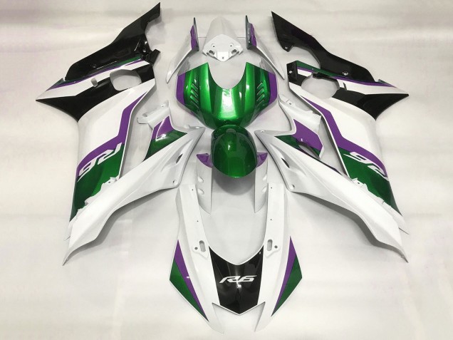 Carenados Moto Yamaha YZF R6 2017-2023 - Blanco Verde Púrpura Negro Baratos