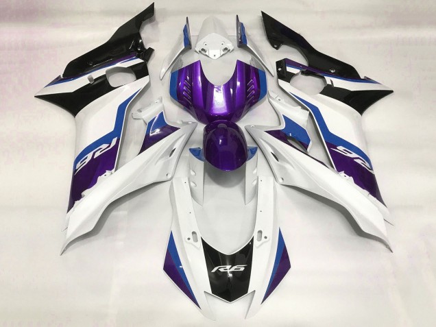 Carenado Moto Yamaha YZF R6 2017-2023 - Blanco Azul Púrpura Negro Baratos